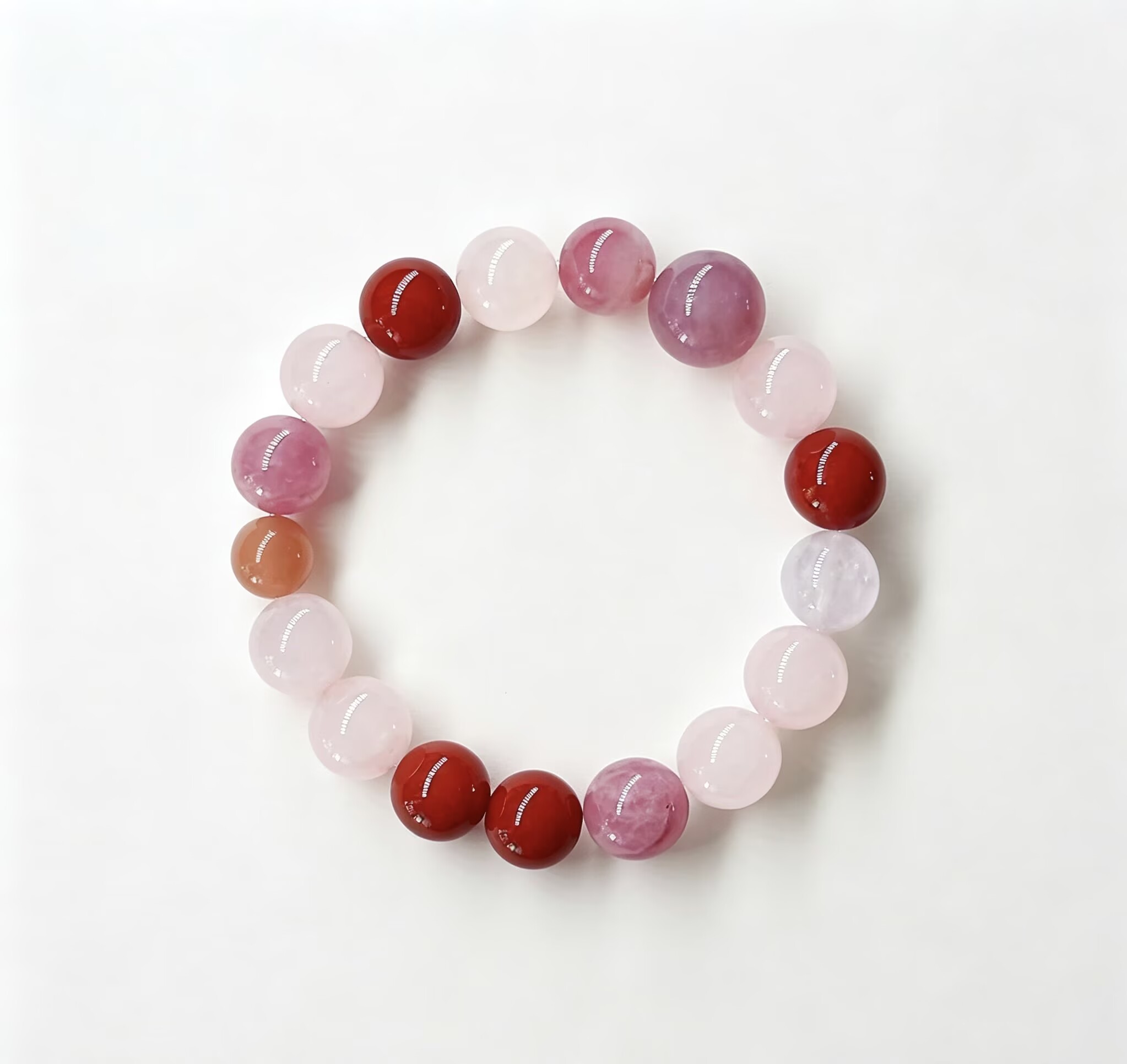 Multi-Stone Bracelet, Rose Quartz & Cinnabar