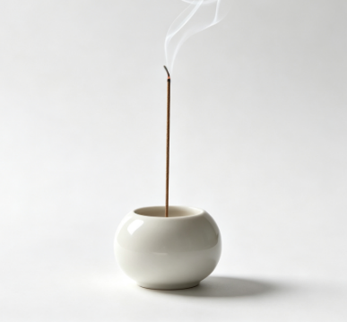 Cloud White Ceramic Incense Holder